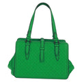 Bottega Veneta Intrecciato Handbag Leather Green Leather Handbag (Pre-Owned)