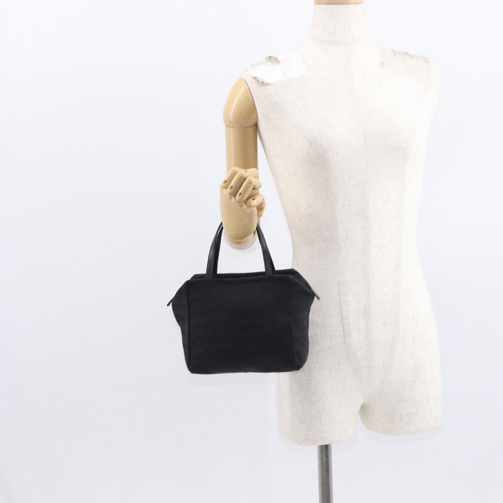 Fendi Vintage Handbag Canvas Black Canvas Handbag (Pre-Owned)