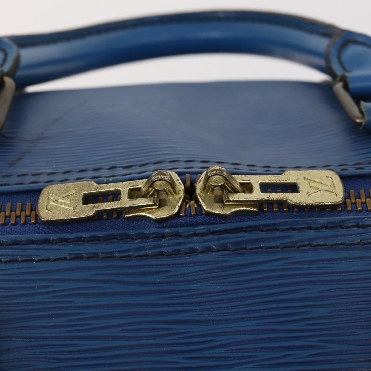 Louis Vuitton Keepall Bag Epi Leather Blue Leather Travel Bag Bag (Pre-Owned)