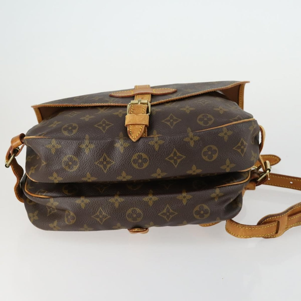 Louis Vuitton Saumur Handbag Monogram Canvas Brown Canvas Shoulder Bag Bag (Pre-Owned)