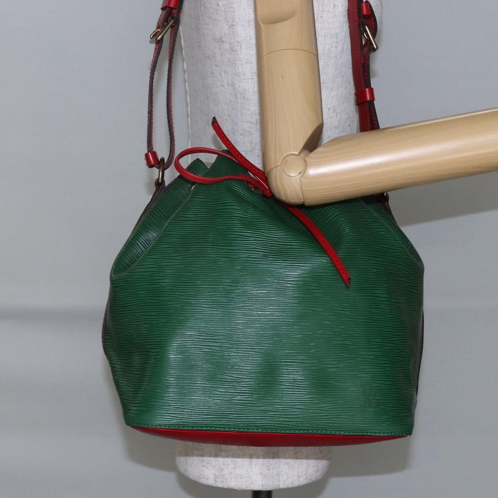 Louis Vuitton Petit Noe Handbag Two Tone Epi Leather Green Leather Bag (Pre-Owned)