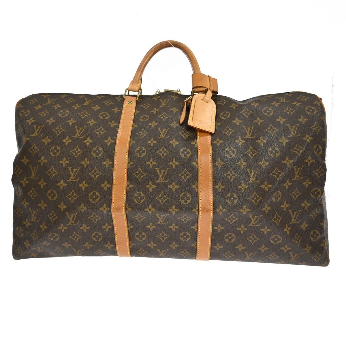 Louis Vuitton Keepall Bandouliere Bag Monogram Canvas Brown Canvas Travel Bag Bag (Pre-Owned)