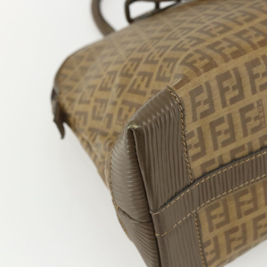 Fendi Zucchino Canvas Brown Canvas Handbag (Pre-Owned)