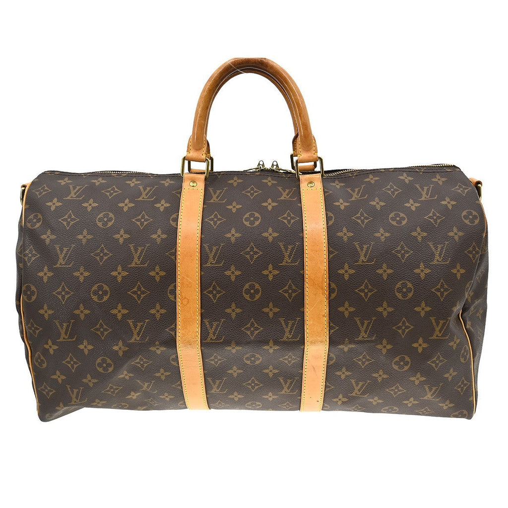 Louis Vuitton Keepall Bandouliere Bag Monogram Canvas Brown Canvas Travel Bag Bag (Pre-Owned)