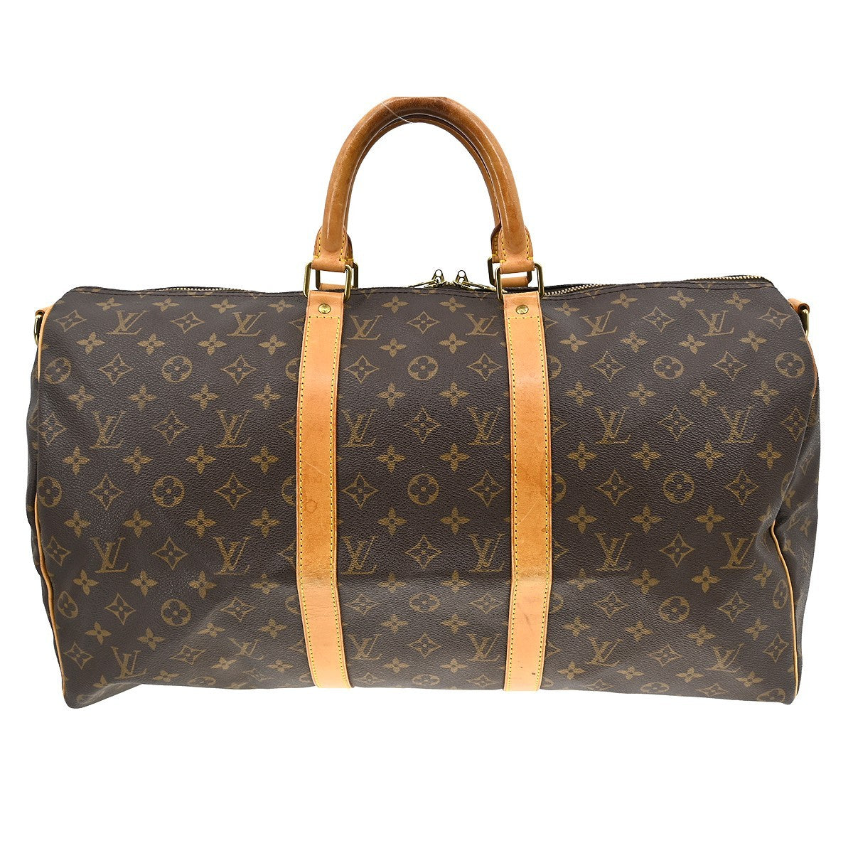 Louis Vuitton Keepall Bandouliere Bag Monogram Canvas Brown Canvas Travel Bag Bag (Pre-Owned)