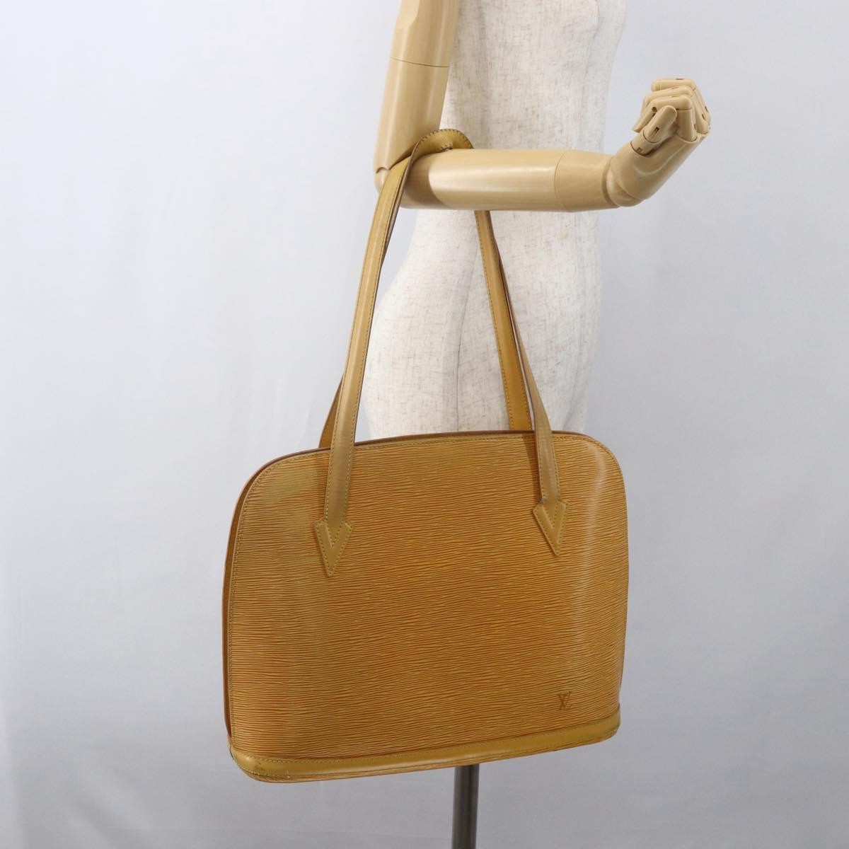 Louis Vuitton Lussac Handbag Epi Leather Yellow Leather Shoulder Bag Bag (Pre-Owned)