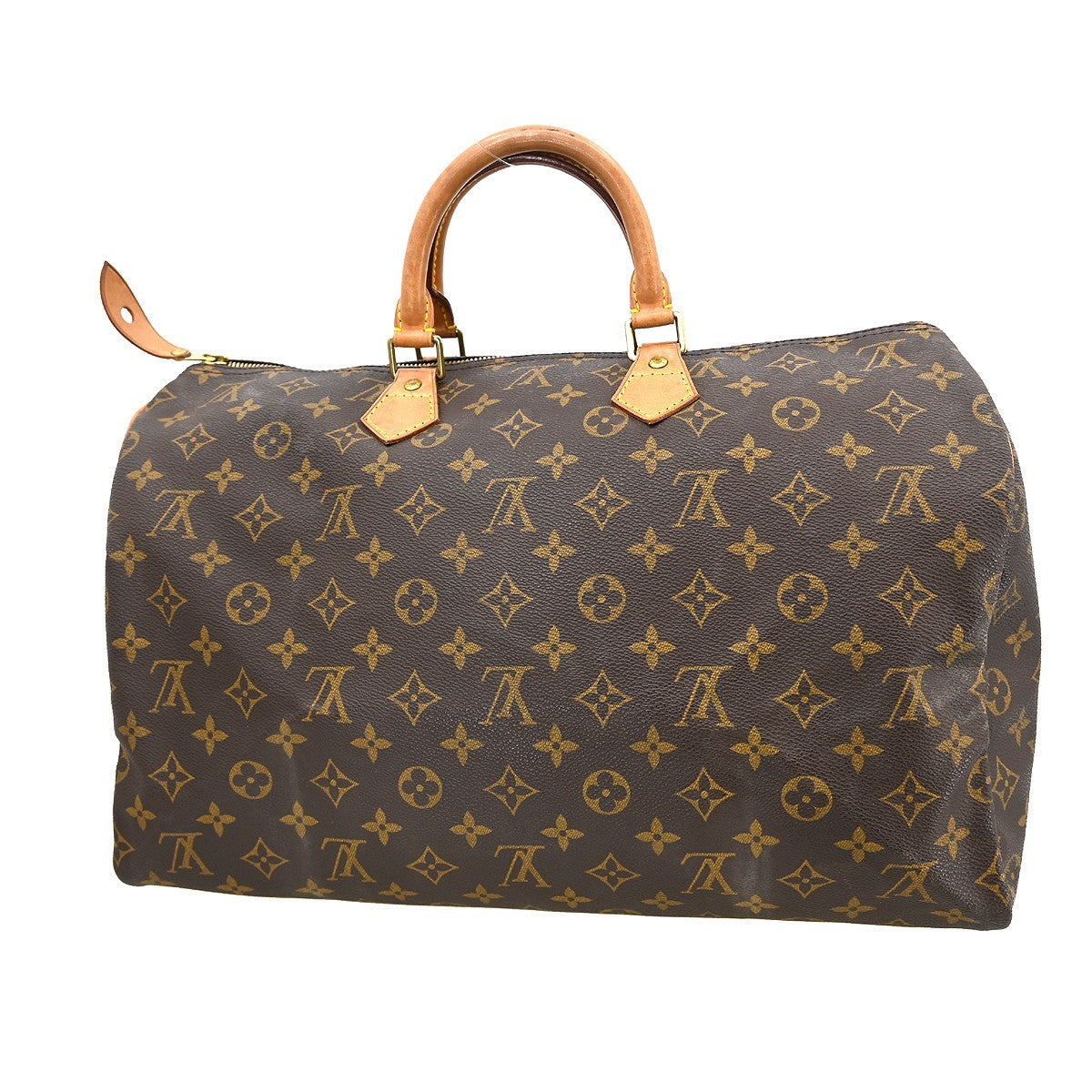 Louis Vuitton Speedy Handbag Monogram Canvas Brown Canvas,Leather Handbag (Pre-Owned)