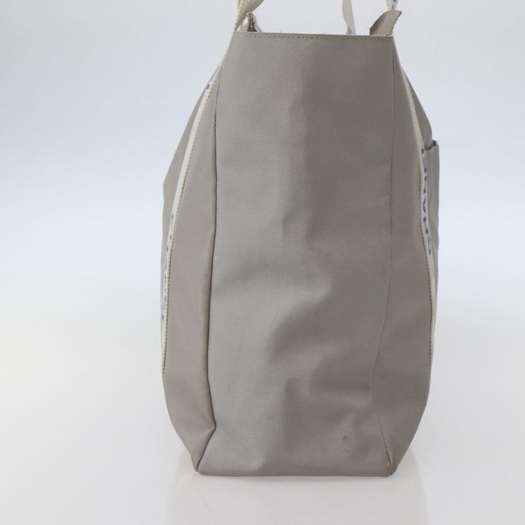 Chanel Sport Line Tote Bag Nylon Gray Nylon Tote Bag Bag (Pre-Owned)