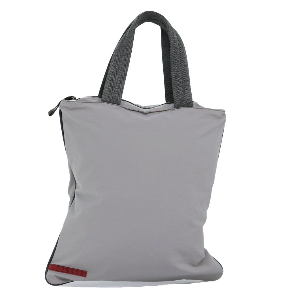 Prada Sport Tote Bag Nylon Gray Nylon Tote Bag Bag (Pre-Owned)