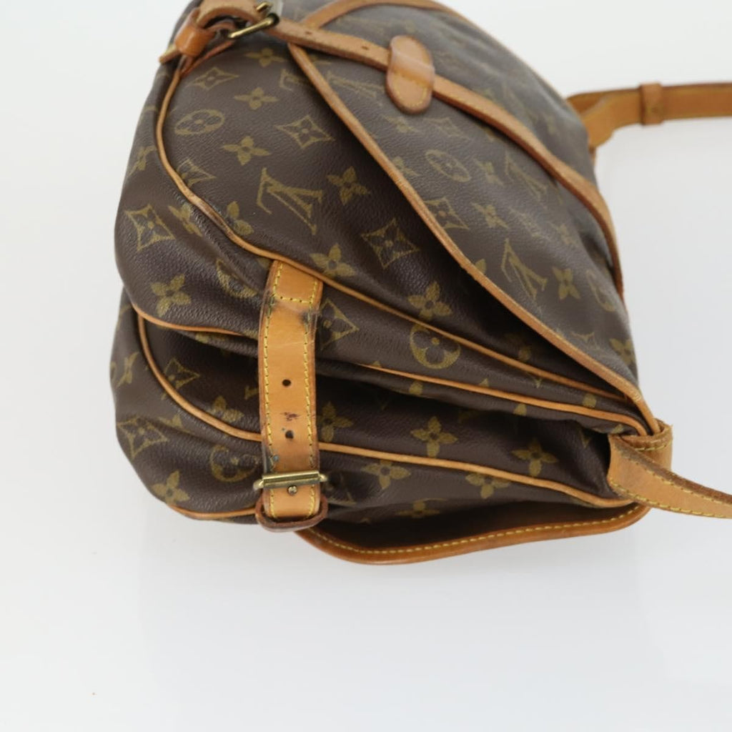 Louis Vuitton Saumur Handbag Monogram Canvas Brown Canvas Shoulder Bag Bag (Pre-Owned)