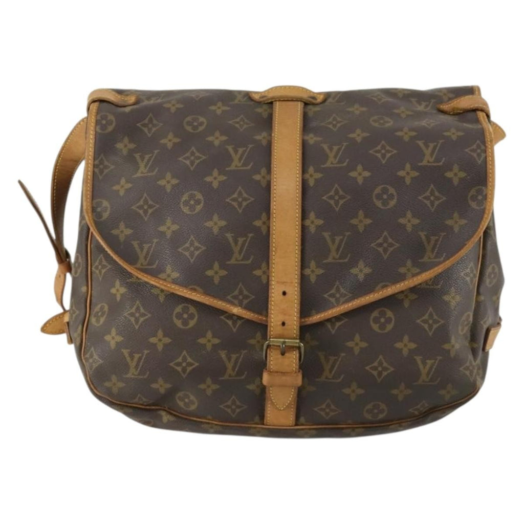 Louis Vuitton Saumur Handbag Monogram Canvas Brown Canvas Shoulder Bag Bag (Pre-Owned)