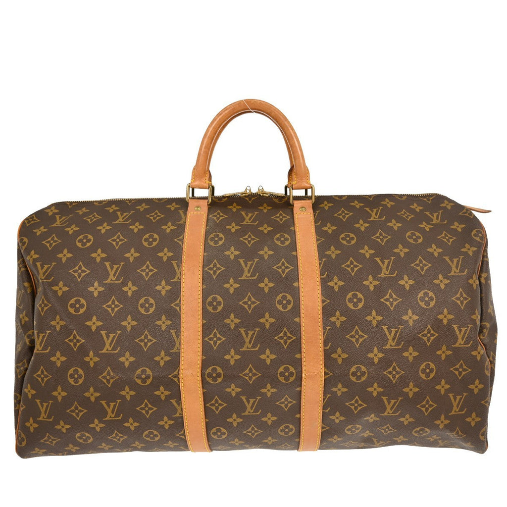 Louis Vuitton Keepall Bag Monogram Canvas Brown Canvas Travel Bag Bag (Pre-Owned)