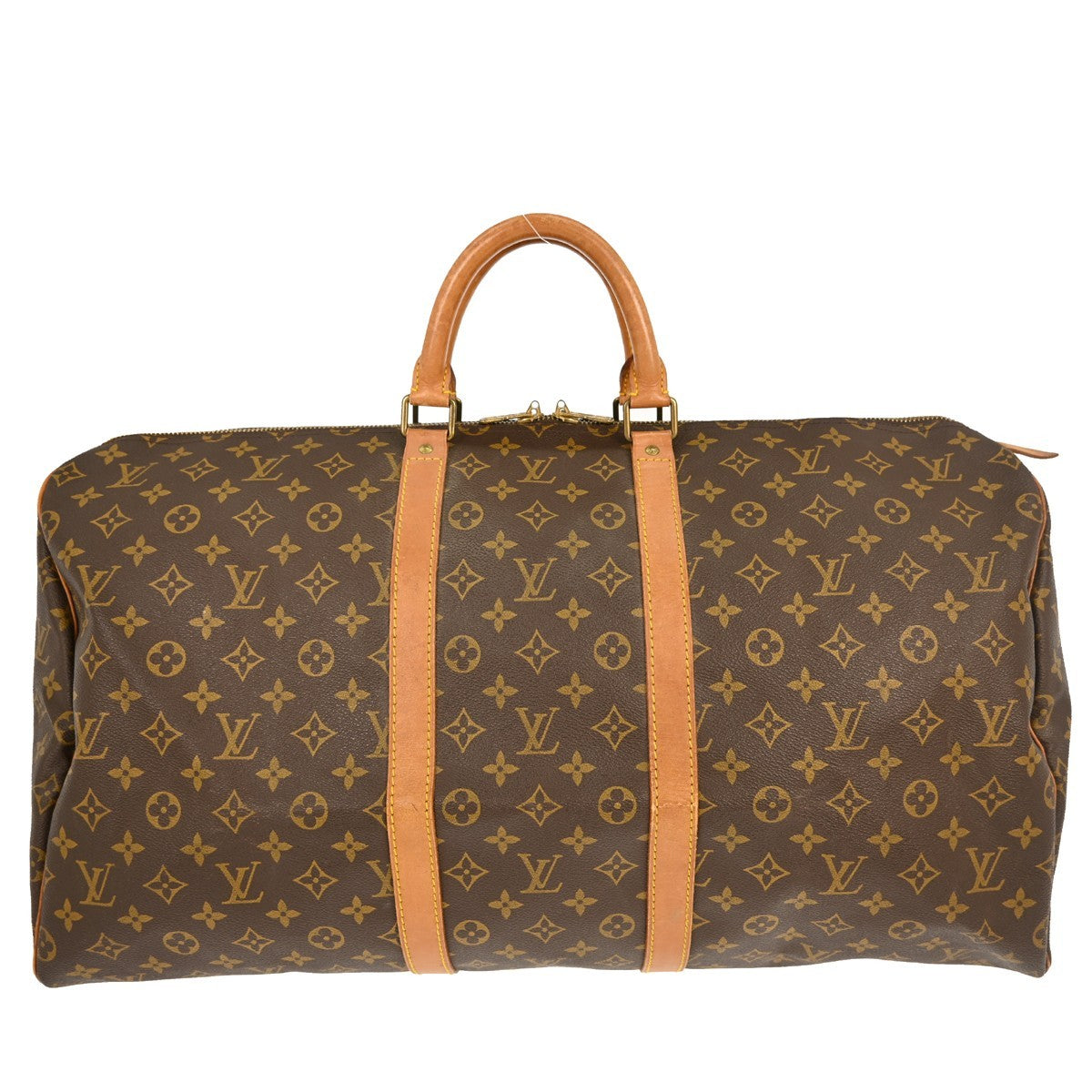 Louis Vuitton Keepall Bag Monogram Canvas Brown Canvas Travel Bag Bag (Pre-Owned)