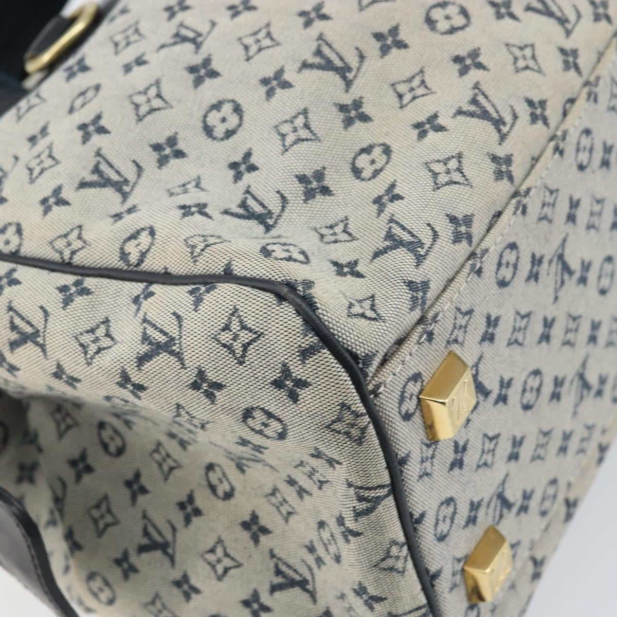 Louis Vuitton Josephine Handbag Mini Lin Blue Canvas Handbag (Pre-Owned)