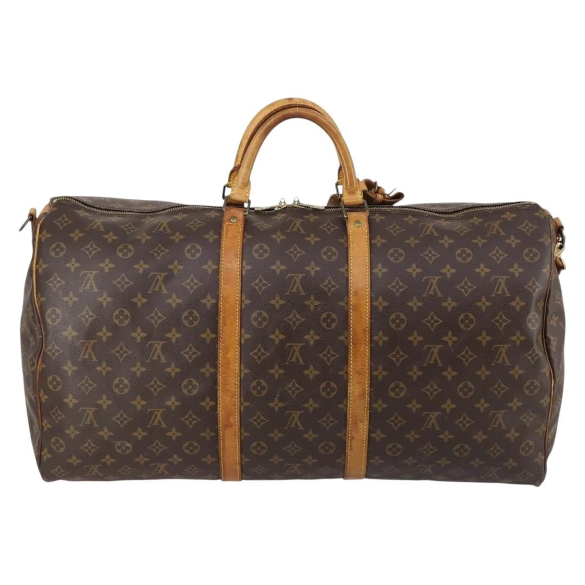 Louis Vuitton Keepall Bandouliere Bag Monogram Canvas Brown Canvas Travel Bag Bag (Pre-Owned)