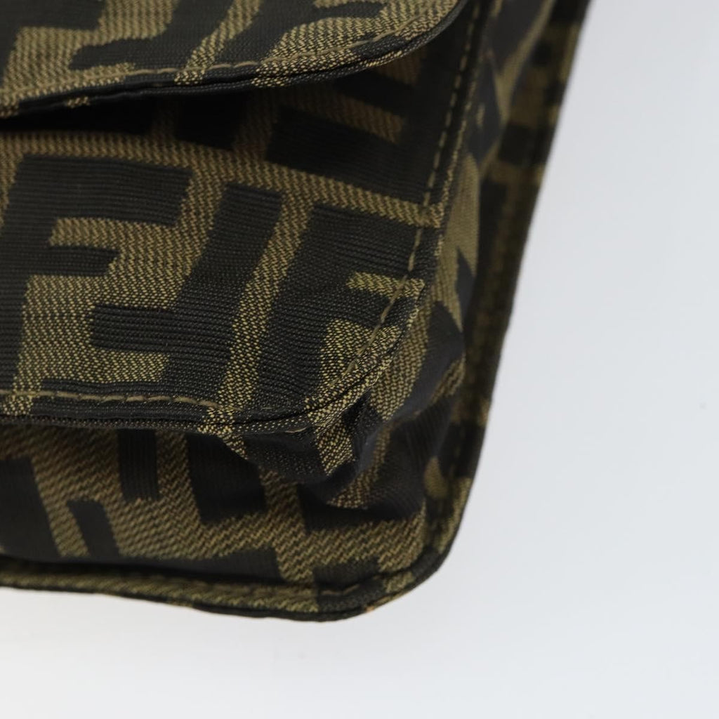 Fendi Flat Messenger Bag Zucca Canvas Brown Canvas Shoulder Bag Bag (Pre-Owned)