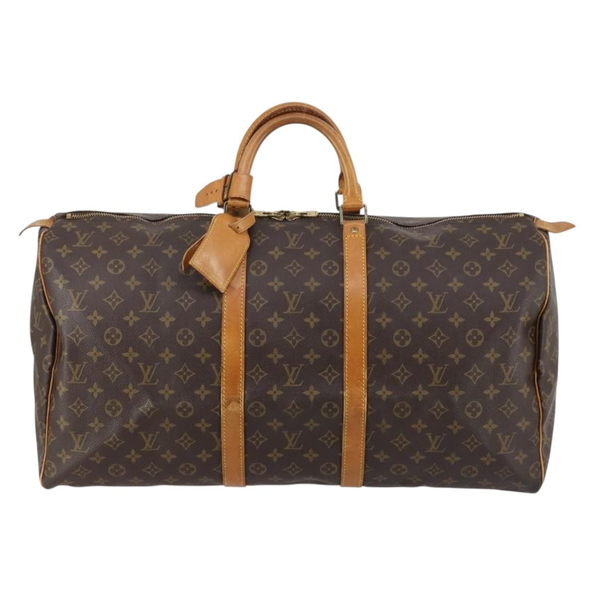 Louis Vuitton Keepall Bag Monogram Canvas Brown Canvas Travel Bag Bag (Pre-Owned)