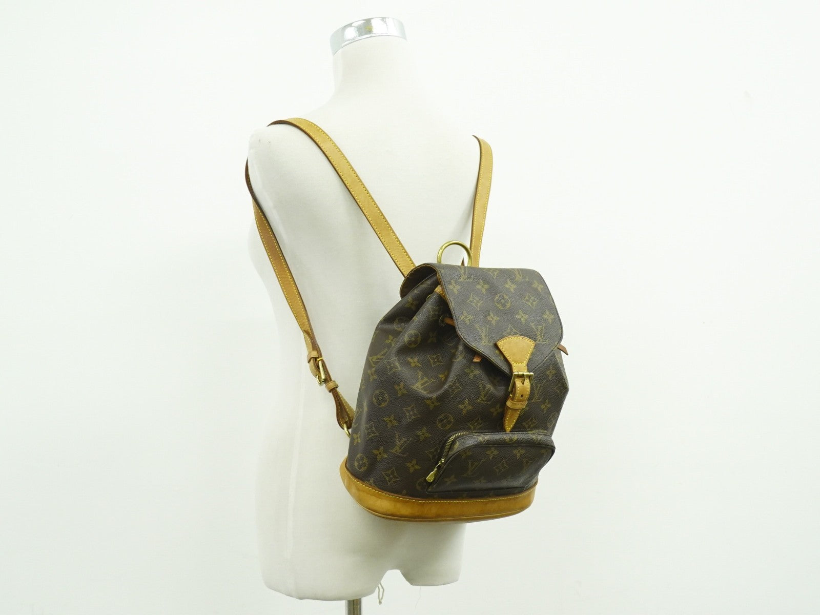 Louis Vuitton Vintage Montsouris Backpack Monogram Canvas Brown Canvas Backpack Bag (Pre-Owned)