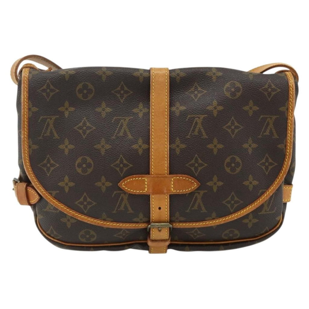 Louis Vuitton Saumur Handbag Monogram Canvas Brown Canvas Shoulder Bag Bag (Pre-Owned)