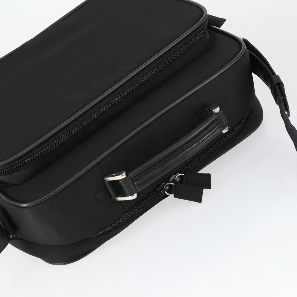 Prada Convertible Front Pocket Briefcase Tessuto With Saffiano Leather Black Nylon Briefcase Bag (Pre-Owned)