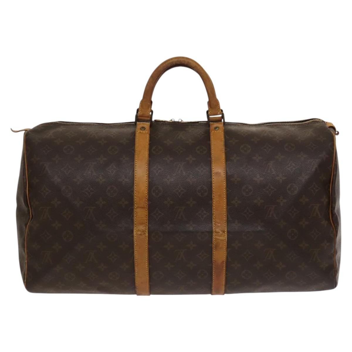 Louis Vuitton Keepall Bag Monogram Canvas Brown Canvas Travel Bag Bag (Pre-Owned)