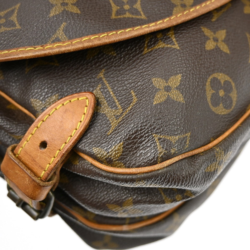 Louis Vuitton Saumur Handbag Monogram Canvas Brown Canvas Shoulder Bag Bag (Pre-Owned)