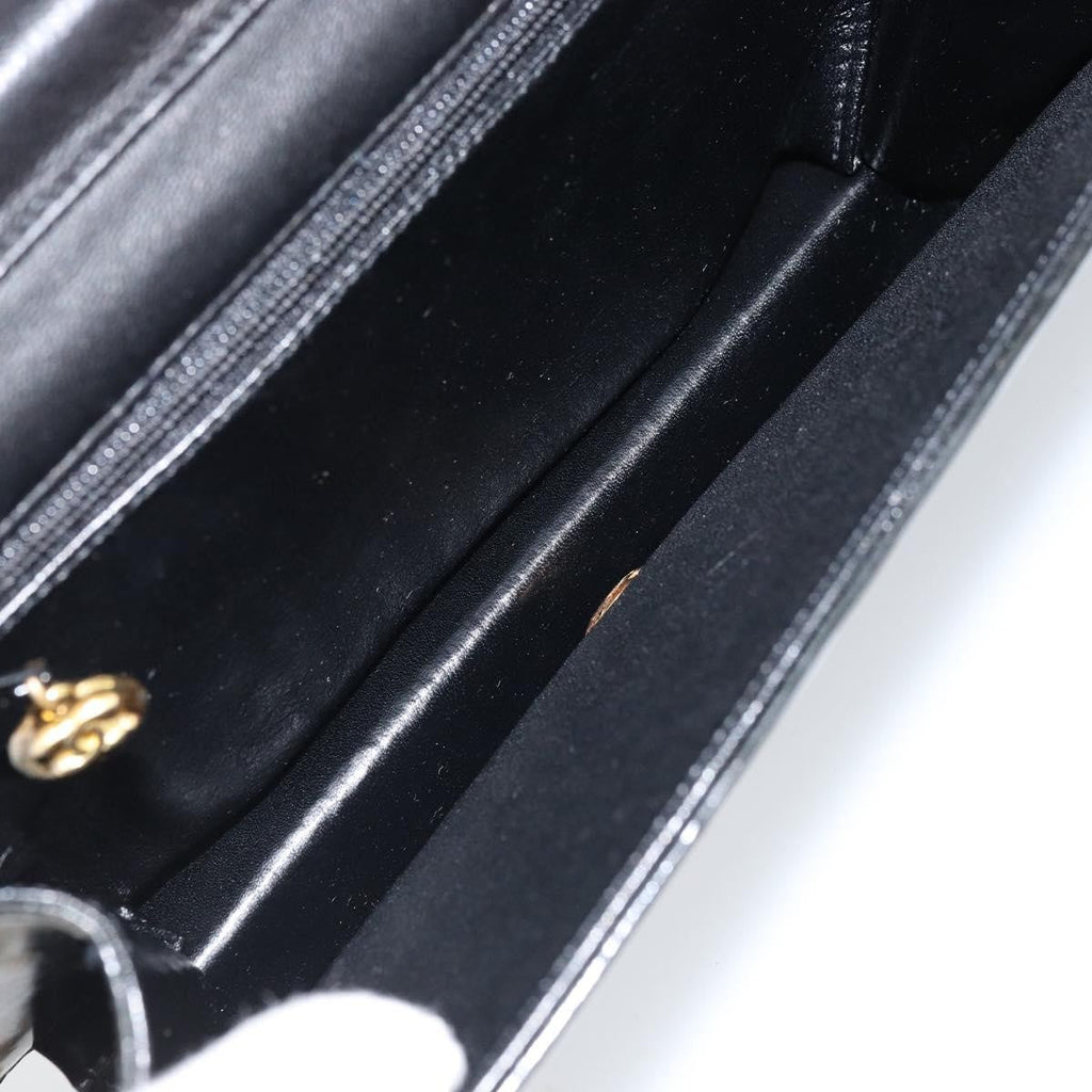 Chanel Wallet On Chain Quilted Patent Black Patent_Leather Shoulder Bag Bag (Pre-Owned)