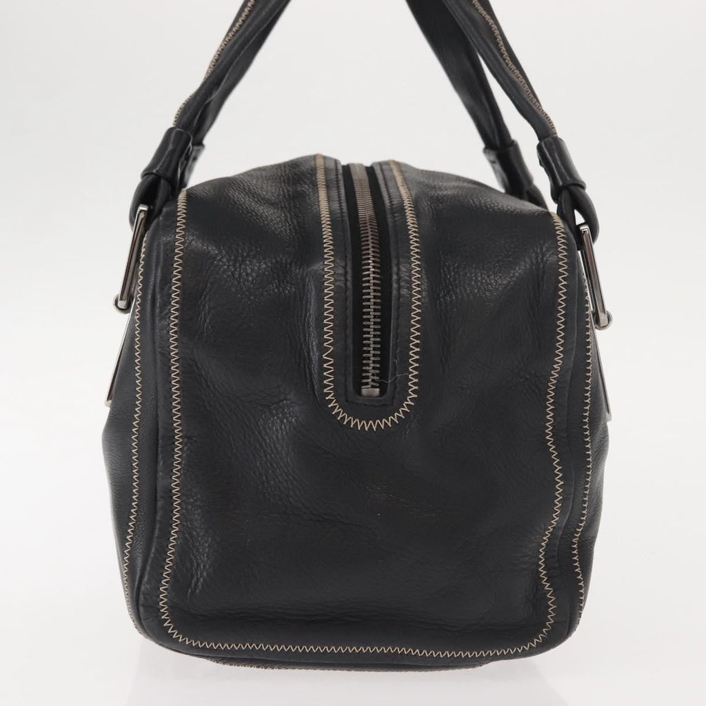 Chanel Cc Bowler Quilted Caviar Black Leather Handbag (Pre-Owned)