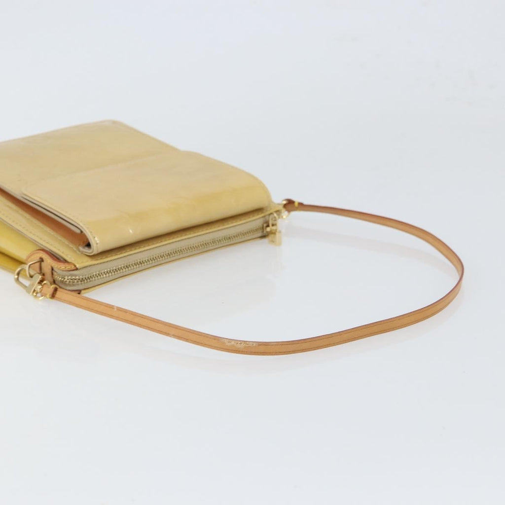 Louis Vuitton Mott Handbag Monogram Vernis Beige Patent_Leather Clutche & Pouche Bag (Pre-Owned)