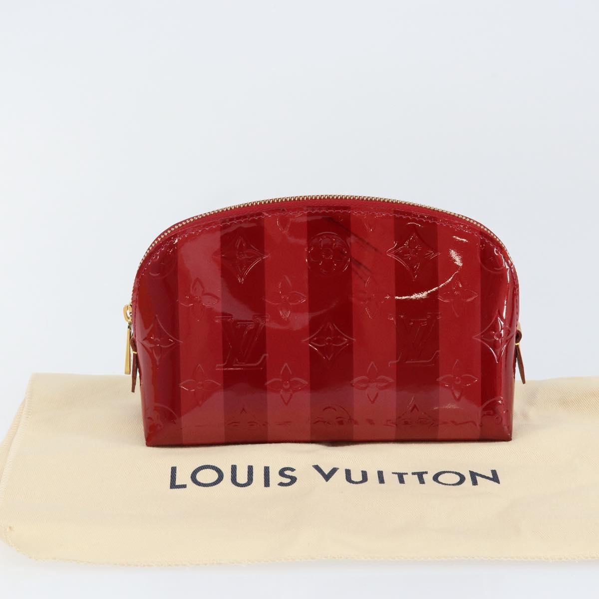 Louis Vuitton Cosmetic Pouch Limited Edition Monogram Vernis Rayures Red Patent_Leather Bag (Pre-Owned)