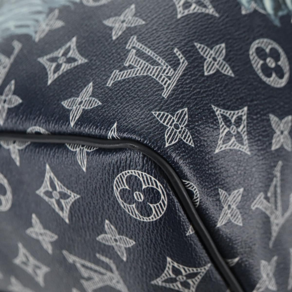 Louis Vuitton Keepall Bandouliere Bag Limited Edition Chapman Savane Monogram Canvas Navy Canvas Travel Bag Bag (Pre-Owned)