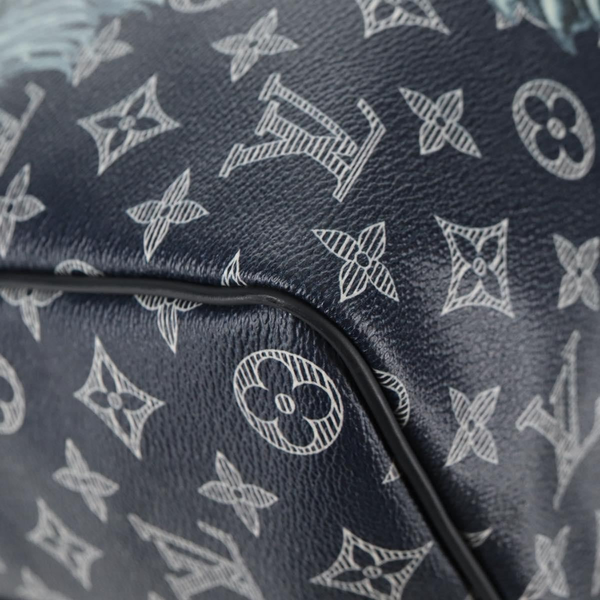 Louis Vuitton Keepall Bandouliere Bag Limited Edition Chapman Savane Monogram Canvas Navy Canvas Travel Bag Bag (Pre-Owned)