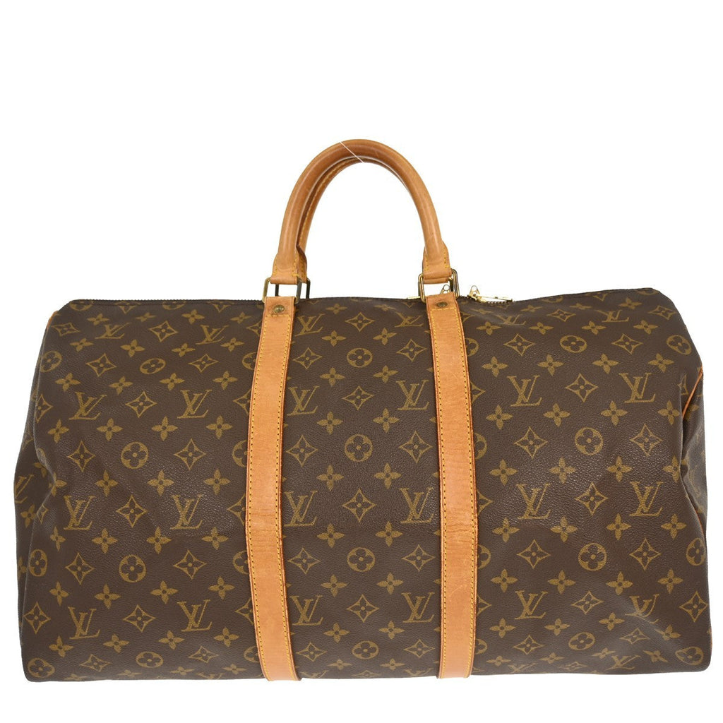 Louis Vuitton Keepall Bag Monogram Canvas Brown Canvas Travel Bag Bag (Pre-Owned)
