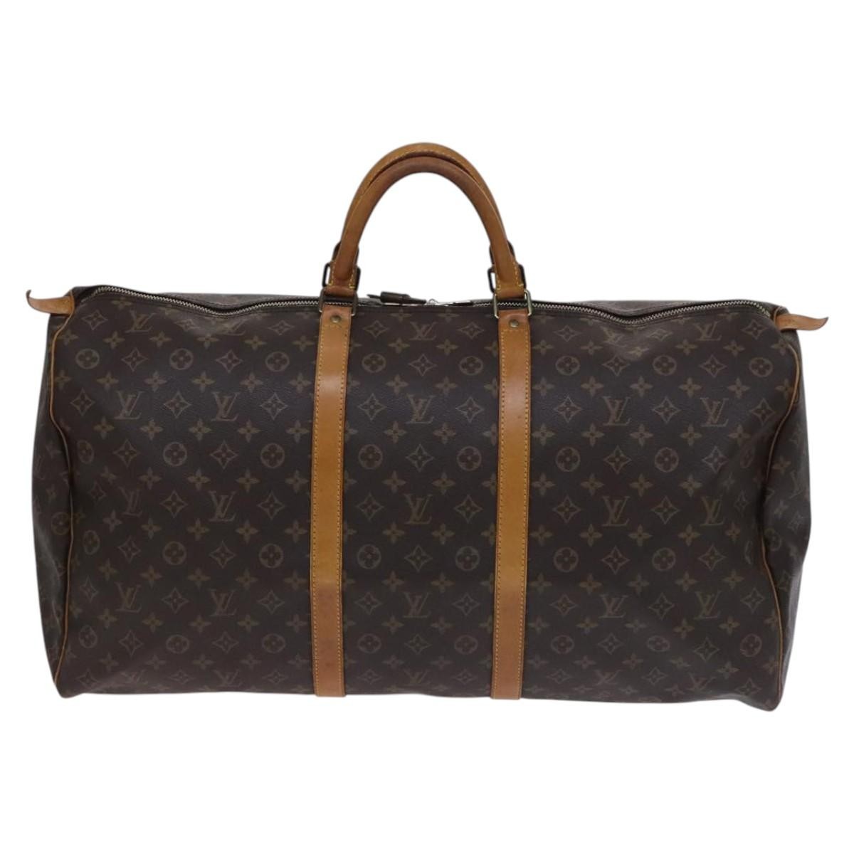 Louis Vuitton Keepall Bag Monogram Canvas Brown Canvas Travel Bag Bag (Pre-Owned)