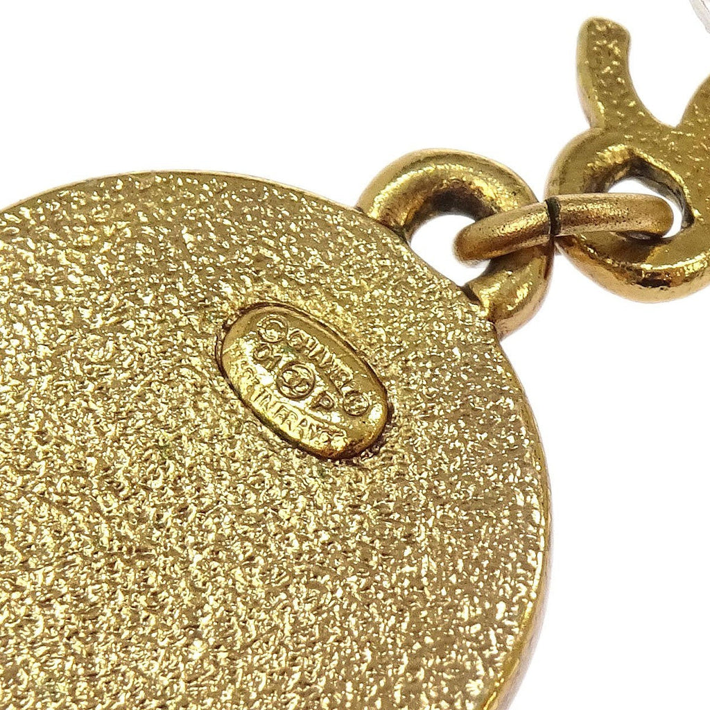 Chanel Cc Star Round Drop Earrings Metal With Resin Gold Gold_Plated Earrings Jewelry (Pre-Owned)