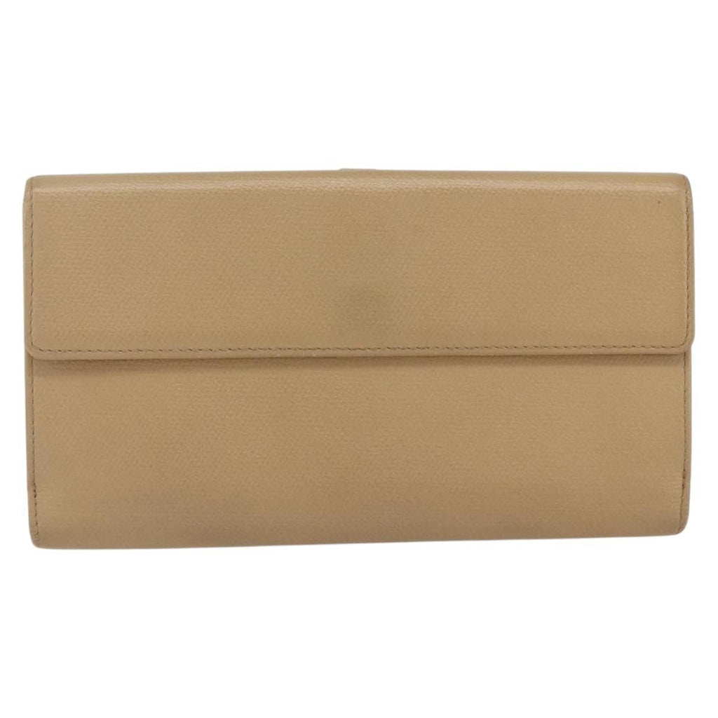 Chanel Coco Bouton Wallet Leather Beige Leather Wallets Accessory (Pre-Owned)