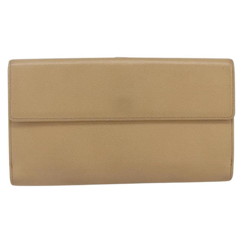 Chanel Coco Bouton Wallet Leather Beige Leather Wallets Accessory (Pre-Owned)