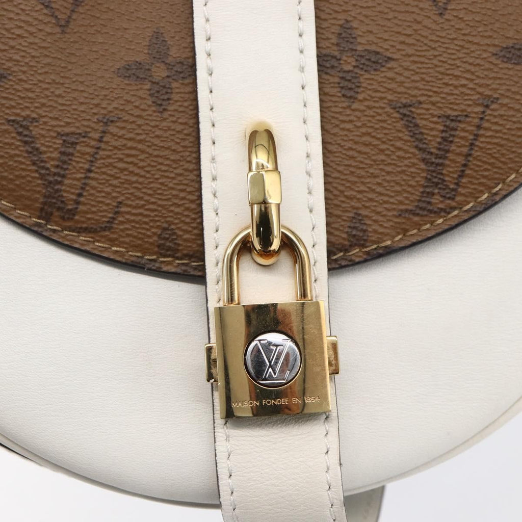 Louis Vuitton Chantilly Lock Handbag Reverse Monogram Canvas And Leather White Leather Shoulder Bag Bag (Pre-Owned)