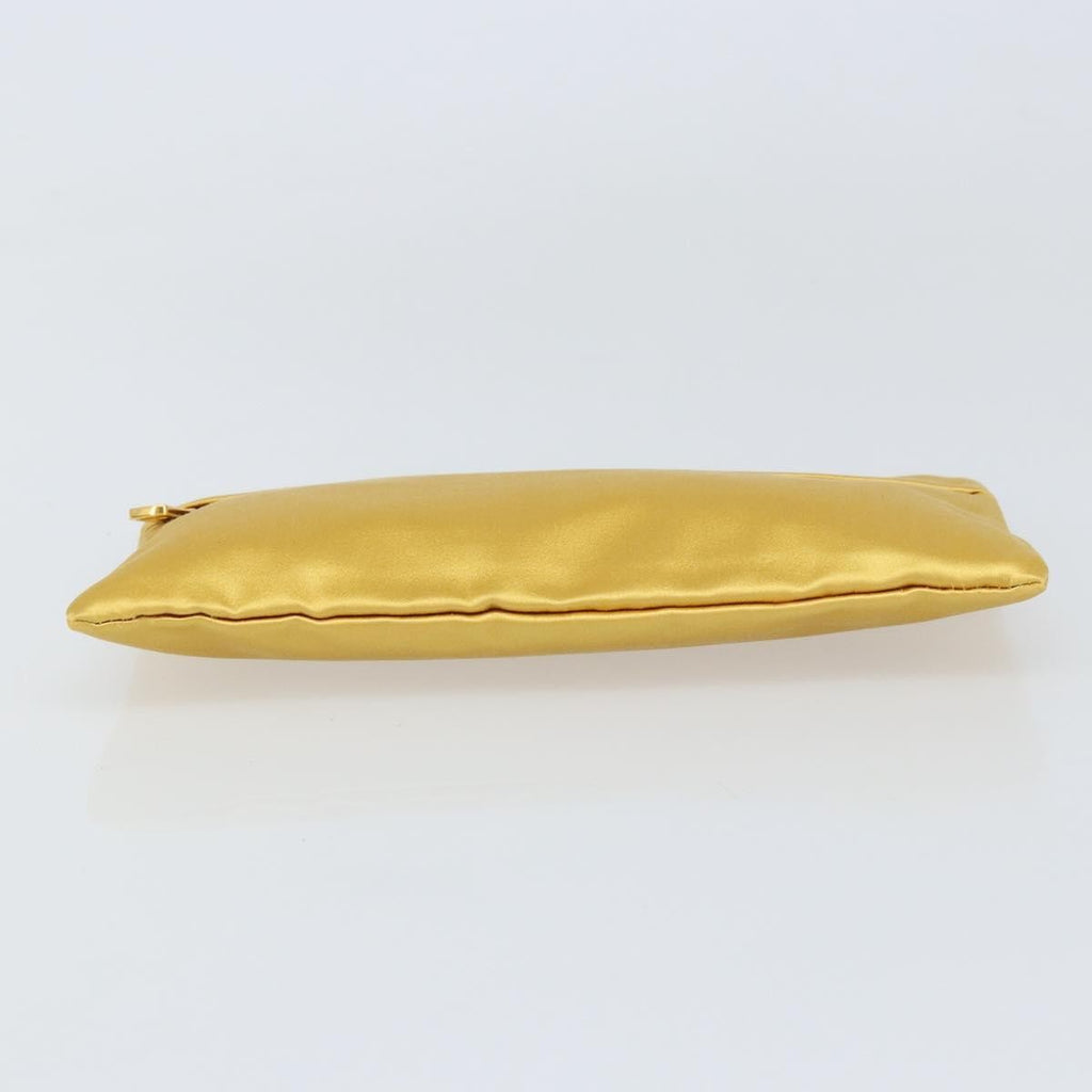 Prada Clutch Satin Gold Satin Clutche & Pouche Bag (Pre-Owned)