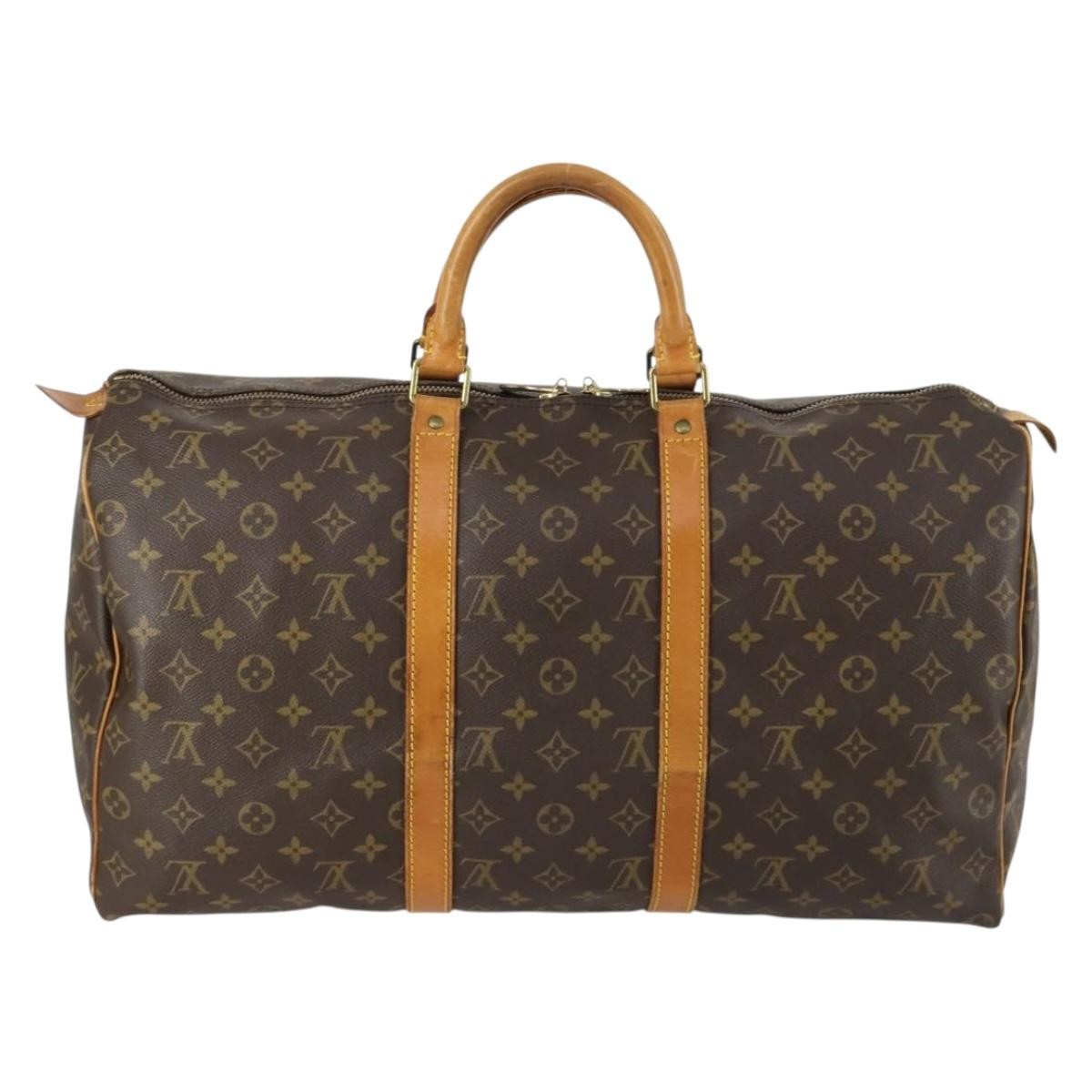 Louis Vuitton Keepall Bag Monogram Canvas Brown Canvas Travel Bag Bag (Pre-Owned)