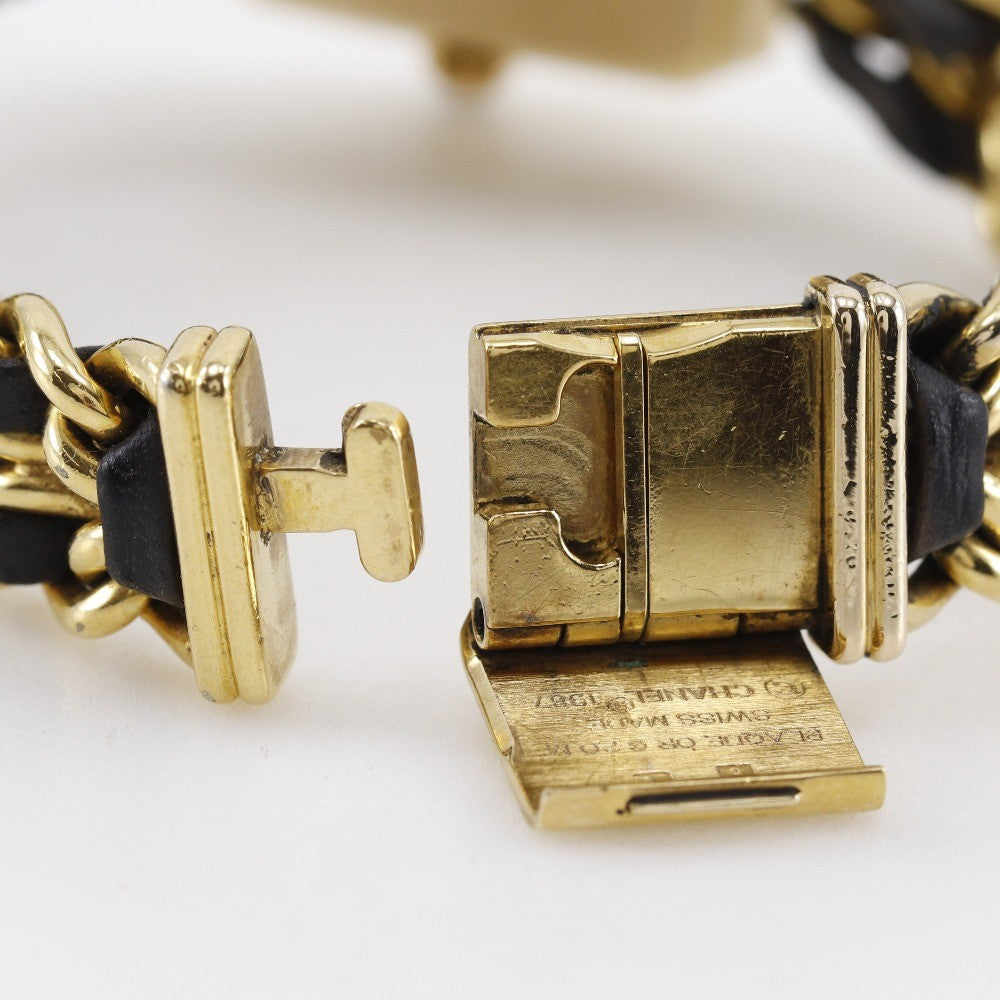 Chanel Premiere Rock Quartz Watch Plated Metal And Leather Watch (Pre-Owned)
