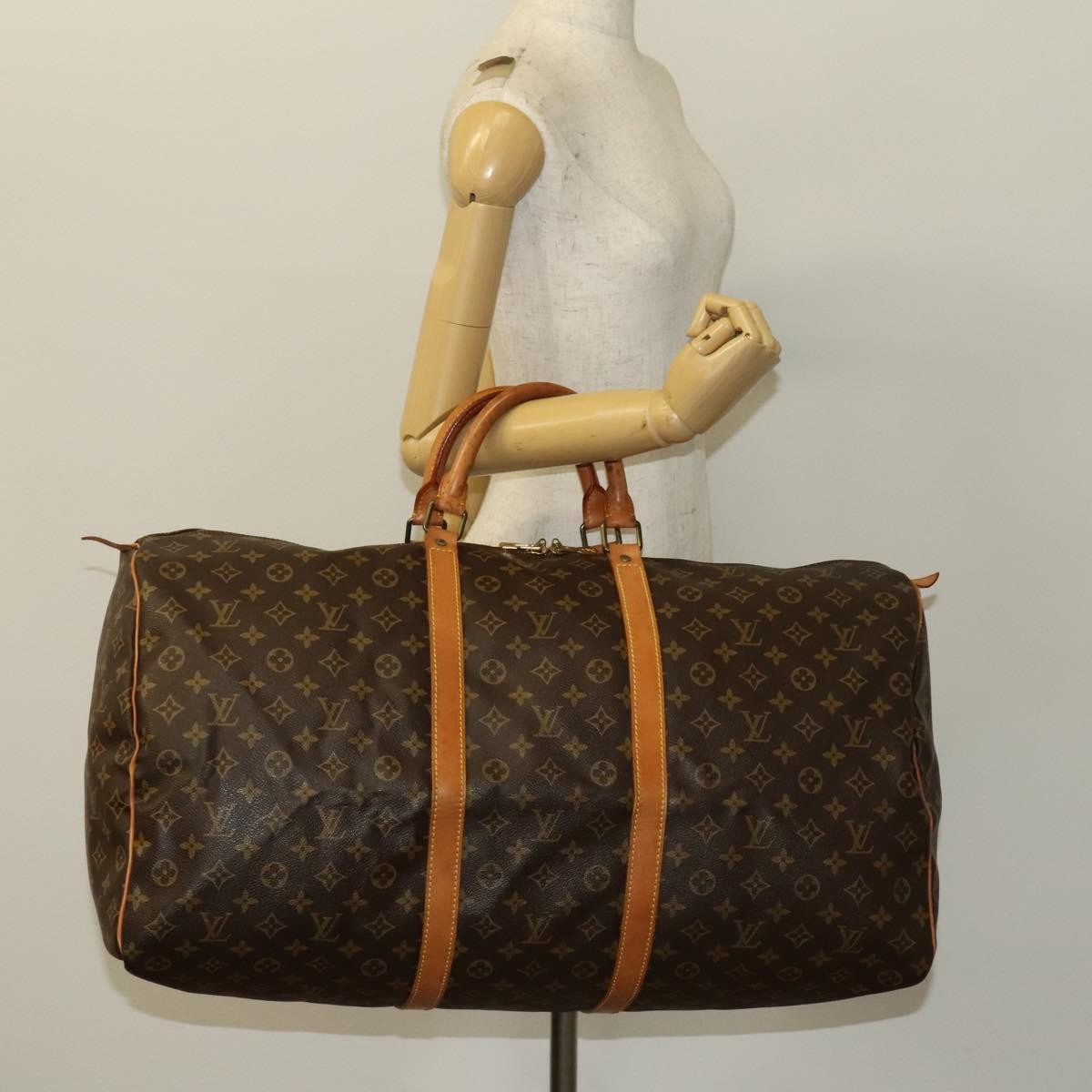 Louis Vuitton Keepall Bag Monogram Canvas Brown Canvas Travel Bag Bag (Pre-Owned)
