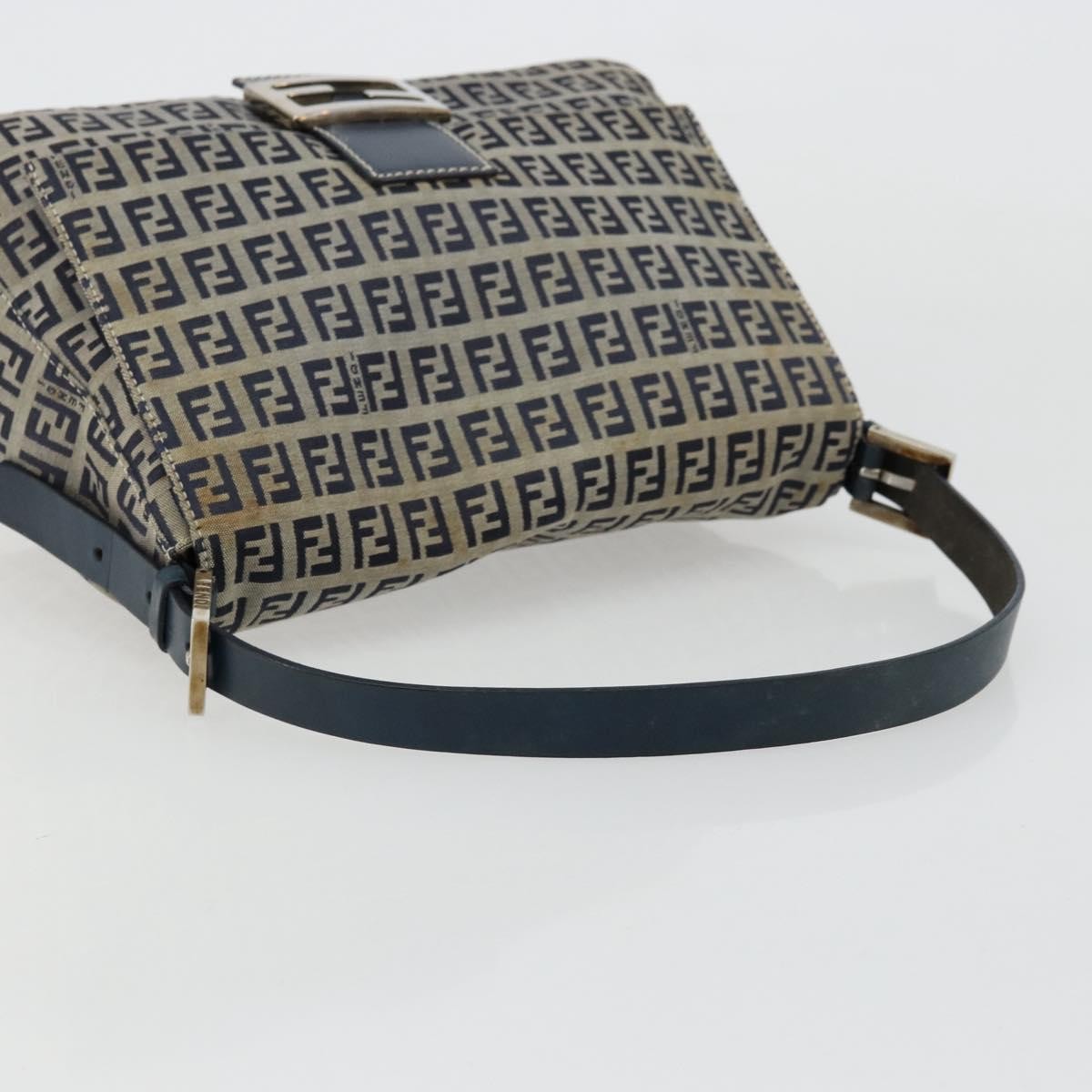 Fendi Mama Forever Bag Zucchino Canvas Navy Canvas Shoulder Bag Bag (Pre-Owned)