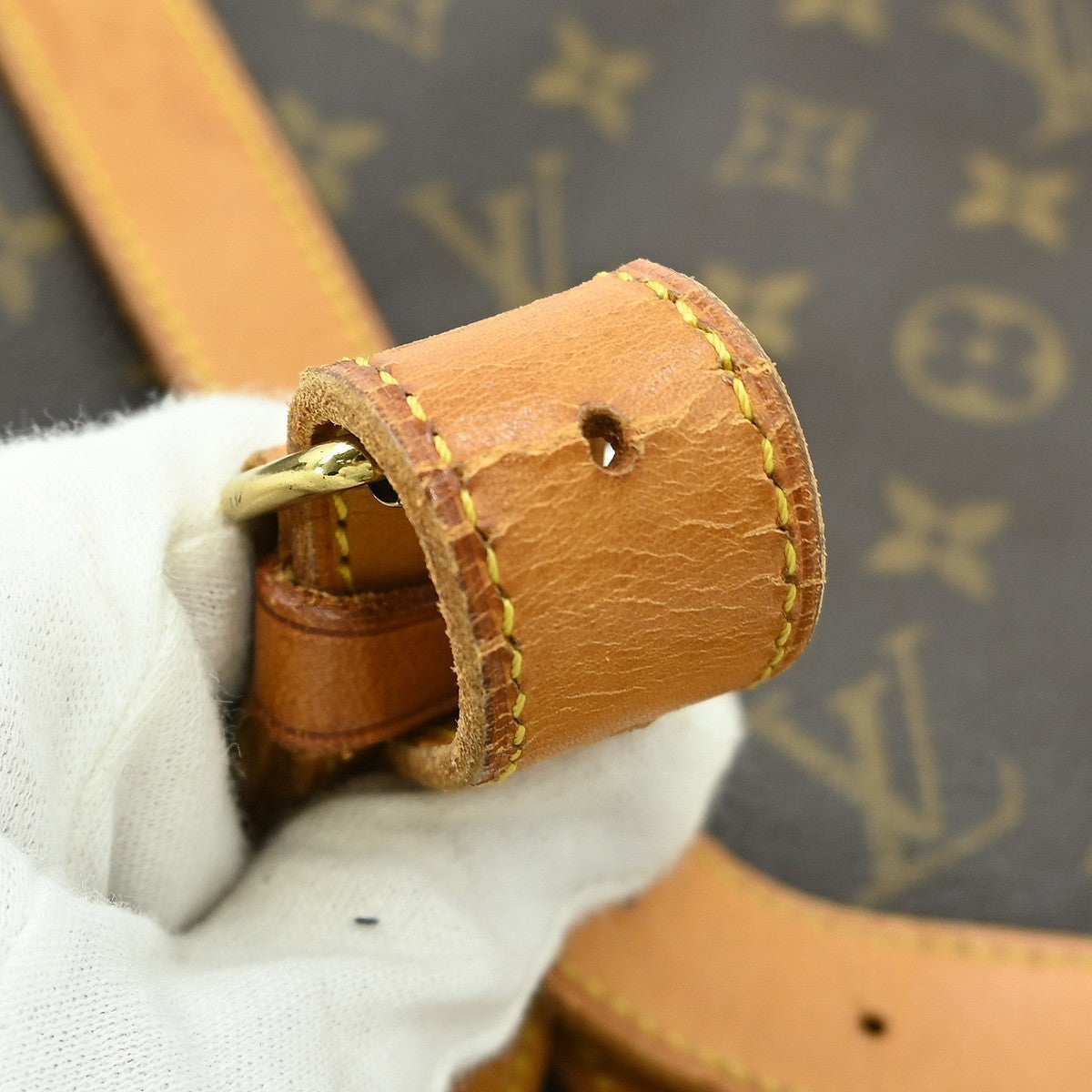 Louis Vuitton Saumur Handbag Monogram Canvas Brown Canvas Shoulder Bag Bag (Pre-Owned)