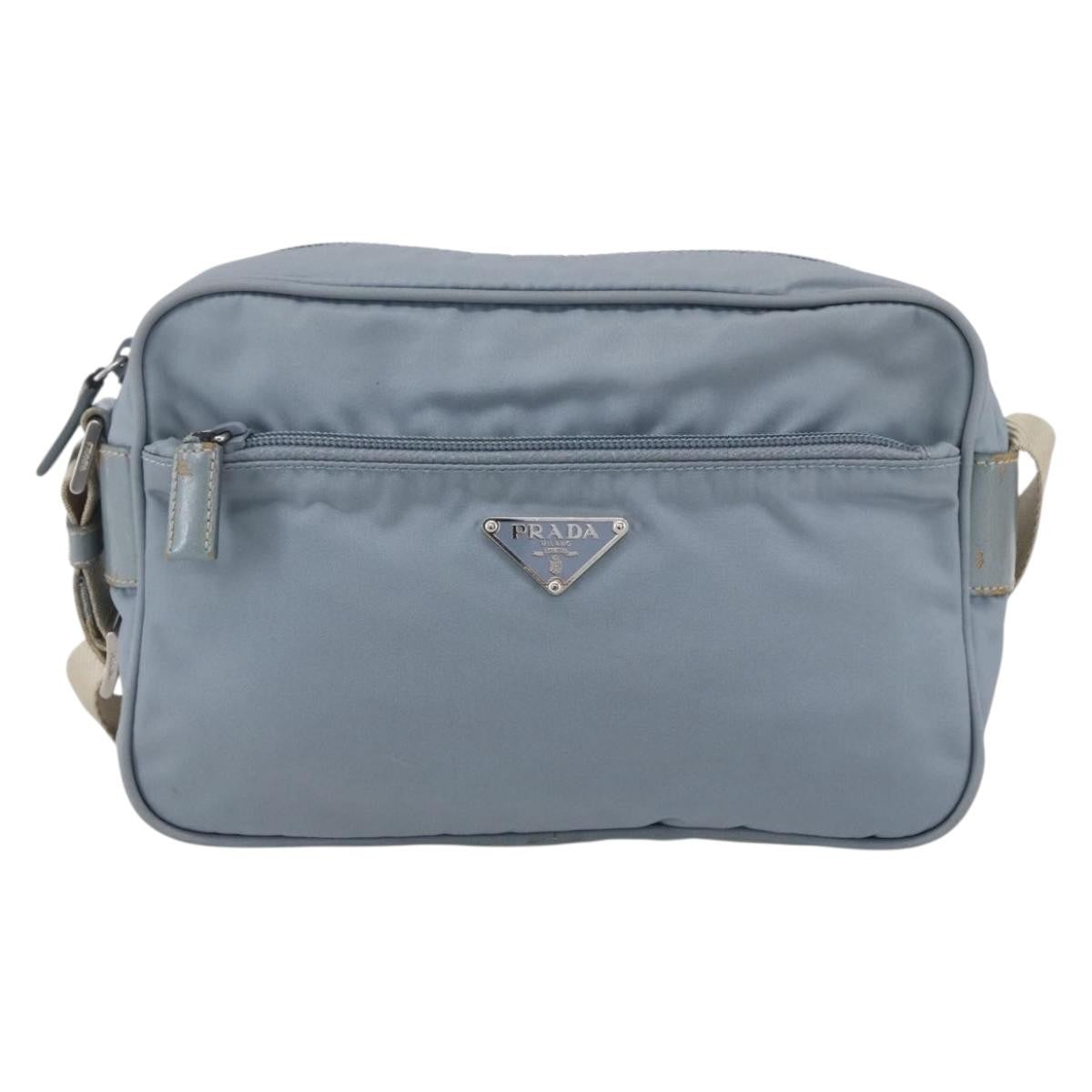 Prada Front Pocket Camera Bag Tessuto Blue Nylon Shoulder Bag Bag (Pre-Owned)