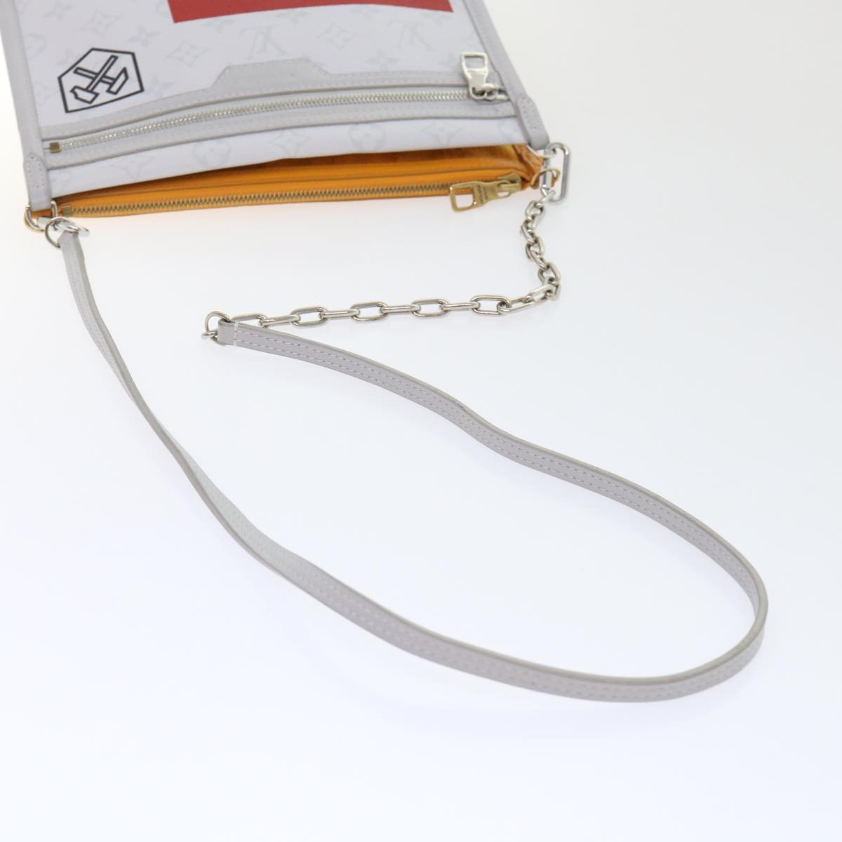 Louis Vuitton Double Flat Messenger Bag Limited Edition Logo Story Monogram Canvas And Denim Multicolour Canvas Clutche & Pouche Bag (Pre-Owned)