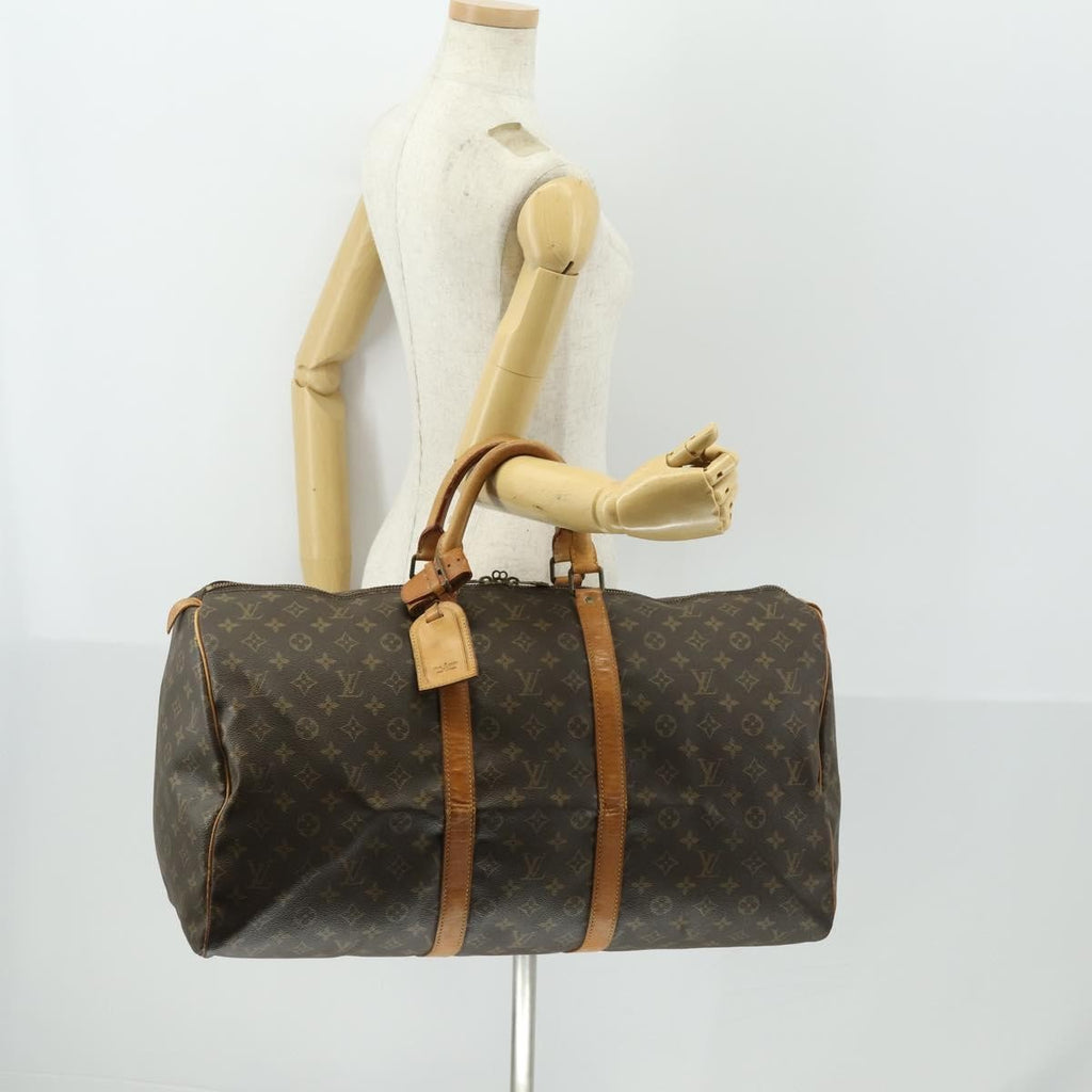 Louis Vuitton Keepall Bag Monogram Canvas Brown Canvas Travel Bag Bag (Pre-Owned)