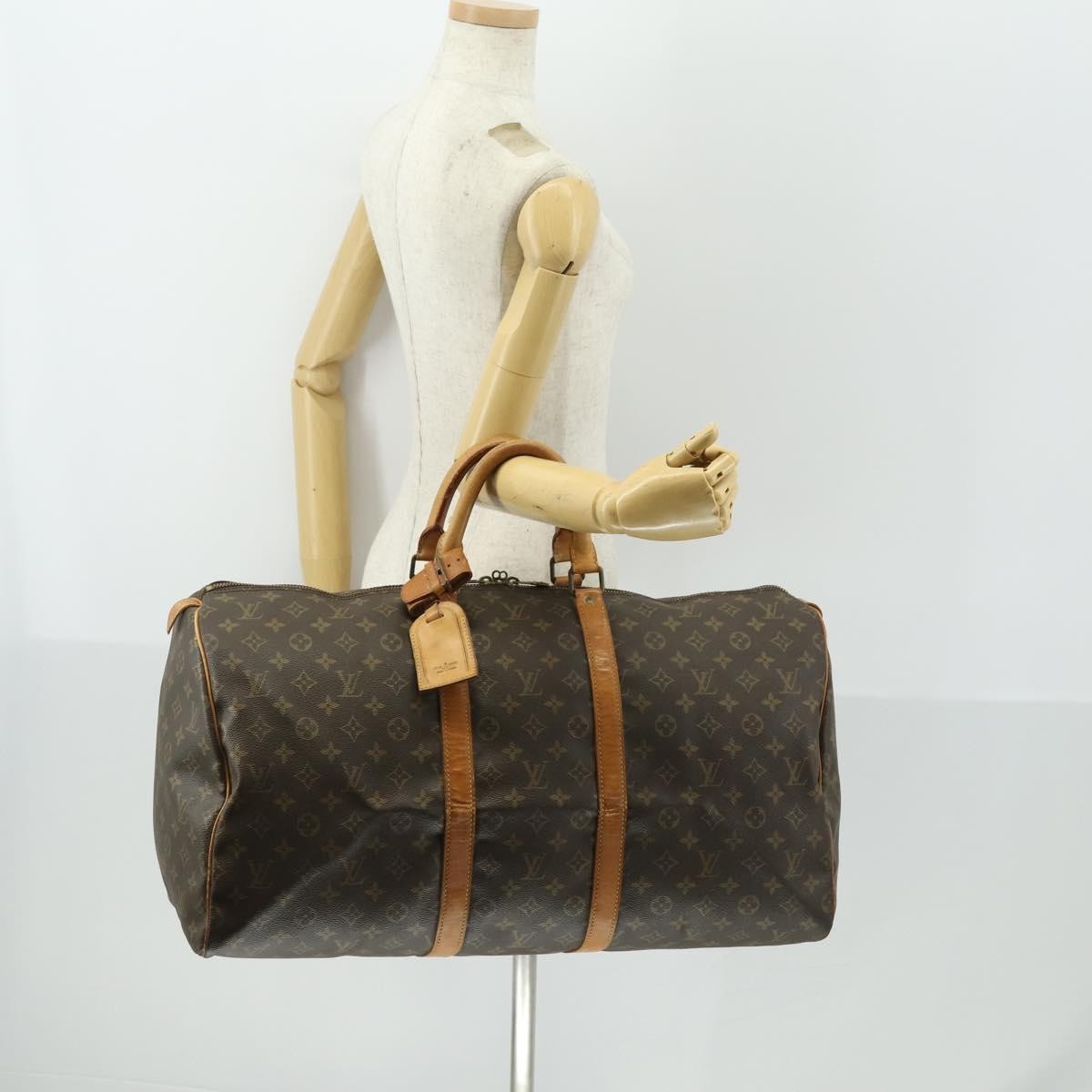 Louis Vuitton Keepall Bag Monogram Canvas Brown Canvas Travel Bag Bag (Pre-Owned)