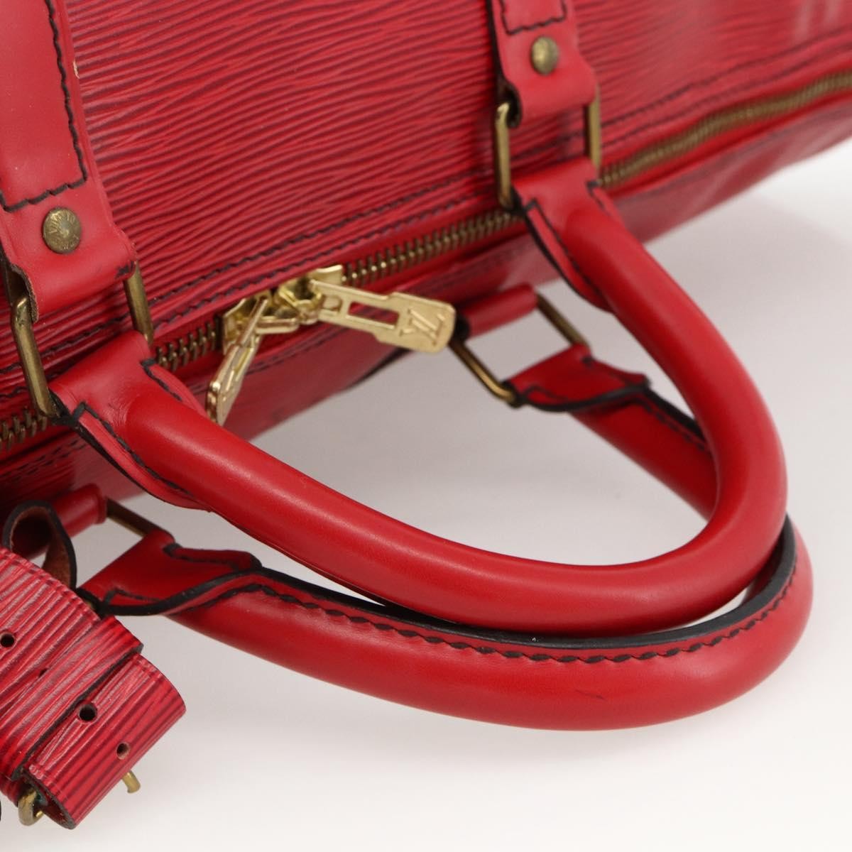 Louis Vuitton Keepall Bag Epi Leather Red Leather Travel Bag Bag (Pre-Owned)