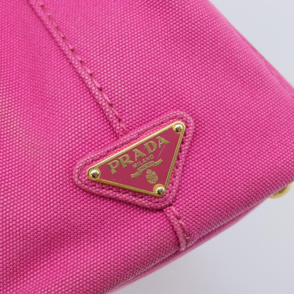 Prada Canapa Tote Canvas Pink Canvas Tote Bag Bag (Pre-Owned)